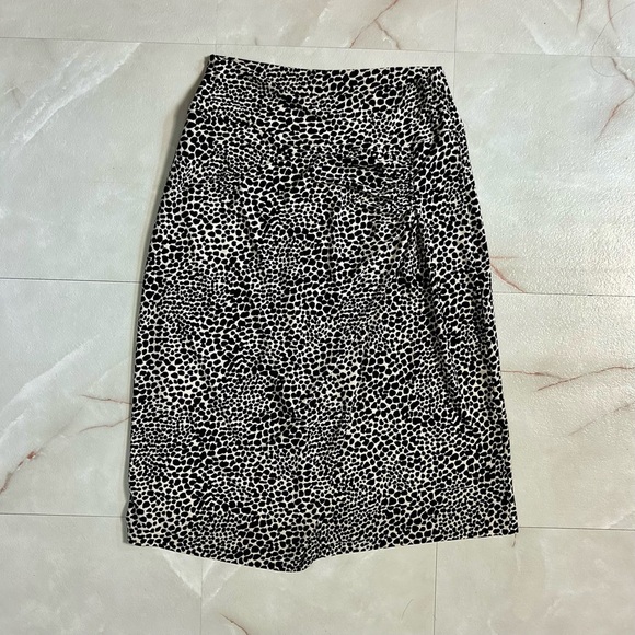 Norma Kamali Midi Skirt Animal Pattern Print Size Medium - Picture 1 of 3